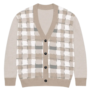 Check Plaid Knitted Cardigan - Cozy Layering Essential - Dipaliz - s - Cardigans