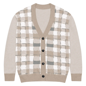 Cozy Plaid Knitted Cardigan - Soft Check Pattern - Dipaliz - Cardigans - Xs