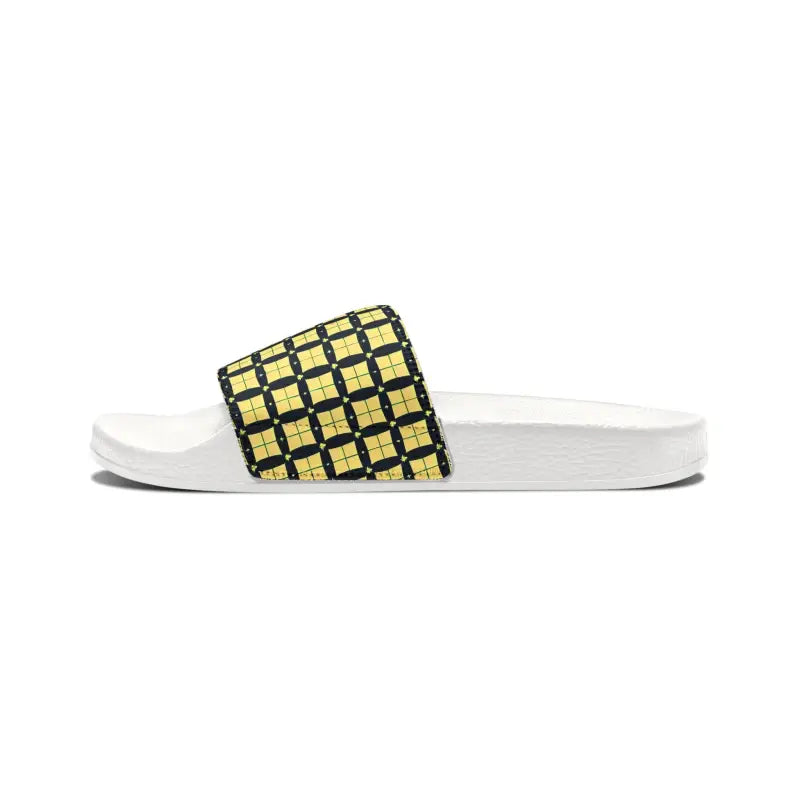 Checkered Pattern Men’s Pu Slide Sandals for Cool Summer Style - Shoes