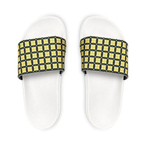 Checkered Pattern Men’s Pu Slide Sandals - Dipaliz
