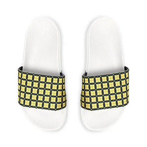 Checkered Pattern Men’s Pu Slide Sandals - Dipaliz