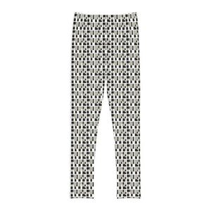 Kids Clothes - Premium Length Leggings Monochrome Checkered Pattern - Dipaliz
