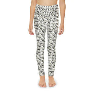 Length Leggings - Monochrome Checkered Pattern Eco Style - Dipaliz - Activewear
