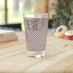 Checkered Pint Glass - Bold Trendy Drinkware - Dipaliz - 16oz - Beer Glasses
