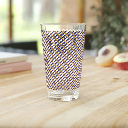 Sip in Style with Checkered Pattern Pint Glass! - 16oz Mug