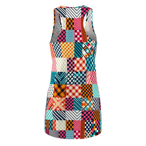 Checkered Racerback Dress – Polyester Style - Dipaliz - Dresses - Xs