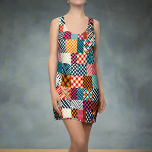 Checkered Racerback Dress Polyester Chic Style - Dipaliz - Dresses