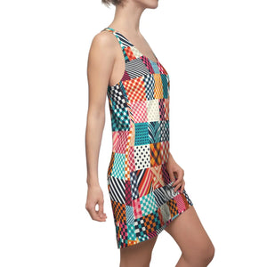 Checkered Racerback Dress – Polyester Style - Dipaliz - Dresses - Xs