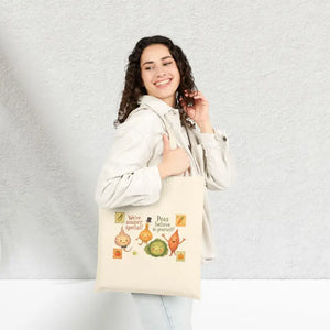 Cotton Canvas Tote Cheerful Eco Friendly Shopping Bag - Dipaliz - Natural / 15’’ x 16’’ - Totes