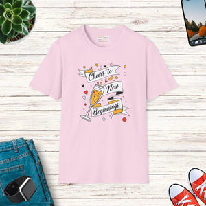 Soft Graphic Tees - Cheers to New Beginnings Cotton - Dipaliz - T-shirts
