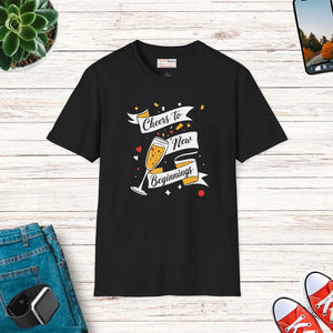 Soft Graphic Tees - Cheers to New Beginnings Cotton - Dipaliz - T-shirts
