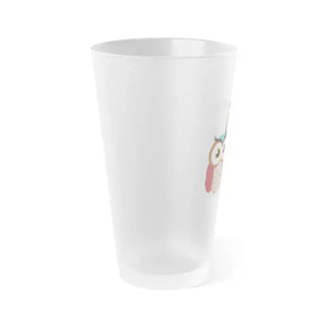 Tumblers - Cozy Three Owls Frosted Pint Glass - Playful Design - Dipaliz 16oz