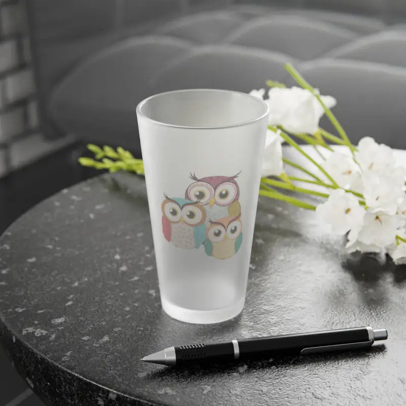 Celebrate in Style with Cozy Three Owls Frosted Pints! - 16oz / Mug