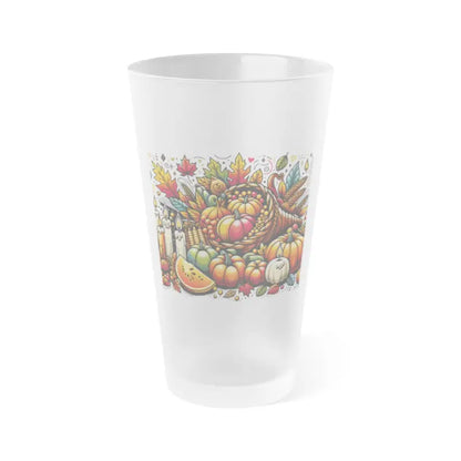 Celebrate Thanksgiving with Frosted 16oz Pint Glasses - Mug