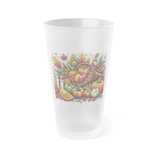 Celebrate Thanksgiving with Frosted 16oz Pint Glasses - Mug