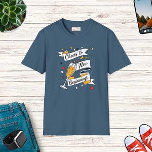 T-shirt - Cheers to New Beginnings Graphic Tees - Comfy Style - Dipaliz s / Indigo Blue