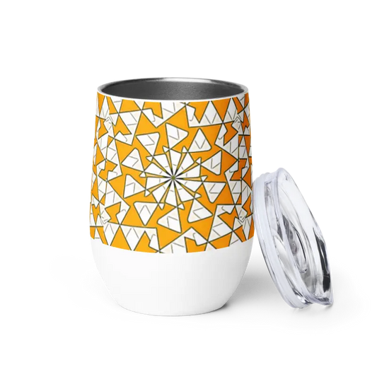 Cheers with the Yellow Triangles Wine Tumbler for Stylish Sips! - Kitchen and Dining