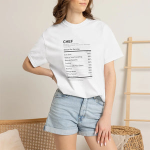 Chef Nutrition Facts T-shirt, Funny Cooking Ingredients Tee for Cooks & Foodies - T-shirts - m