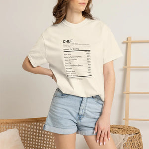 Chef Nutrition Facts T-shirt, Funny Cooking Ingredients Tee for Cooks & Foodies - T-shirts - m