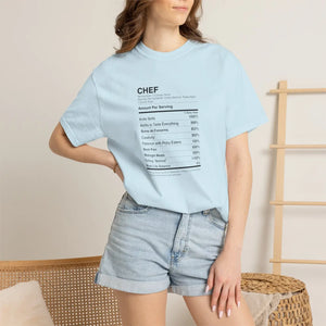 Chef Nutrition Facts T-shirt, Funny Cooking Ingredients Tee for Cooks & Foodies - T-shirts - m
