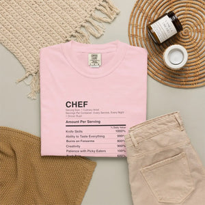 Chef Nutrition Facts T-shirt, Funny Cooking Ingredients Tee for Cooks & Foodies - T-shirts - m