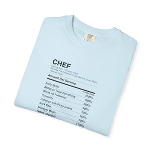 Chef Nutrition Facts T-shirt, Funny Cooking Ingredients Tee for Cooks & Foodies - T-shirts - m