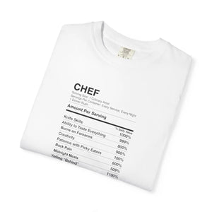 Chef Nutrition Facts T-shirt, Funny Cooking Ingredients Tee for Cooks & Foodies - T-shirts - m
