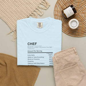 Chef Nutrition Facts T-shirt, Funny Cooking Ingredients Tee for Cooks & Foodies - T-shirts - m