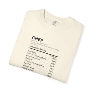 Chef Nutrition Facts T-shirt, Funny Cooking Ingredients Tee for Cooks & Foodies - T-shirts - m