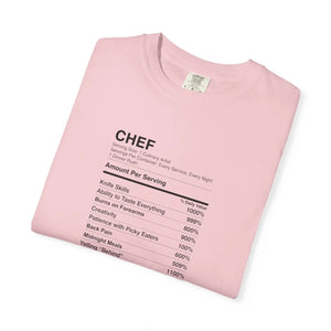 Chef Nutrition Facts T-shirt, Funny Cooking Ingredients Tee for Cooks & Foodies - T-shirts - m