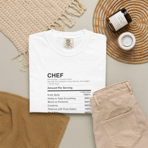Chef Nutrition Facts T-shirt, Funny Cooking Ingredients Tee for Cooks & Foodies - T-shirts - m