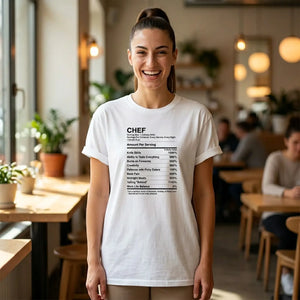 Chef Nutrition Facts T-shirt, Funny Cooking Ingredients Tee for Cooks & Foodies - T-shirts - m