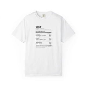 Chef Nutrition Facts T-shirt, Funny Cooking Ingredients Tee for Cooks & Foodies - T-shirts - m