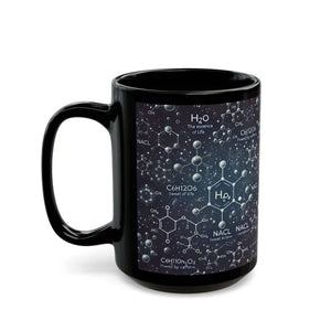 Black Ceramic Mug with Cool Chemical Formulas - Dipaliz - Mugs