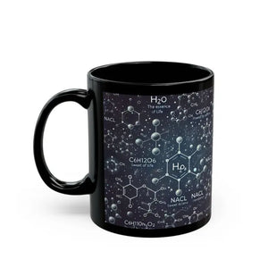Black Ceramic Mug with Cool Chemical Formulas - Dipaliz - Mugs