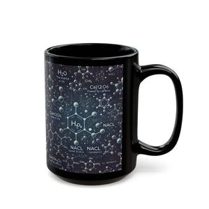 Black Ceramic Mug with Cool Chemical Formulas - Dipaliz - Mugs