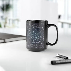 Black Ceramic Mug with Cool Chemical Formulas - Dipaliz - Mugs