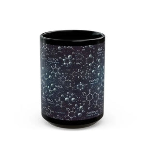 Black Ceramic Mug with Cool Chemical Formulas - Dipaliz - 15oz - Mugs