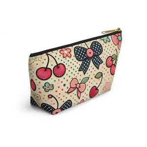 Vibrant Cherry Blossom Accessory Pouch - Cute Floral Makeup - Dipaliz - Cosmetic & Toiletry Bags