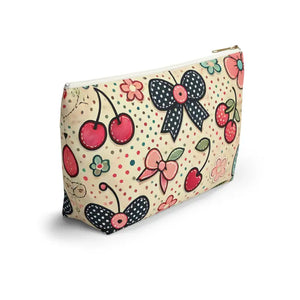 Vibrant Cherry Blossom Accessory Pouch - Cute Floral Makeup - Dipaliz - Cosmetic & Toiletry Bags
