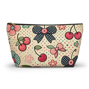 Vibrant Cherry Blossom Accessory Pouch - Cute Floral Makeup - Dipaliz - Cosmetic & Toiletry Bags