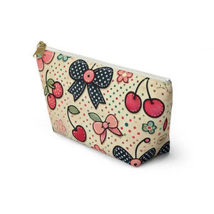 Vibrant Cherry Blossom Accessory Pouch - Cute Floral Makeup - Dipaliz - Cosmetic & Toiletry Bags
