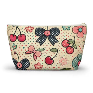 Vibrant Cherry Blossom Accessory Pouch - Cute Floral Makeup - Dipaliz - Cosmetic & Toiletry Bags