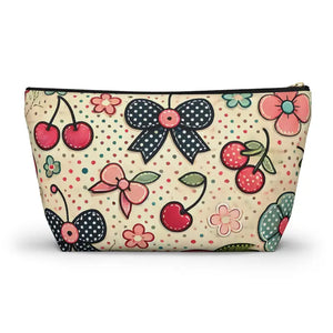 Vibrant Cherry Blossom Accessory Pouch - Cute Floral Makeup - Dipaliz - Cosmetic & Toiletry Bags
