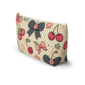 Vibrant Cherry Blossom Accessory Pouch - Cute Floral Makeup - Dipaliz - Cosmetic & Toiletry Bags