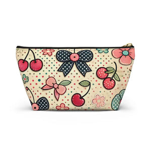 Vibrant Cherry Blossom Accessory Pouch - Cute Floral Makeup - Dipaliz - Cosmetic & Toiletry Bags