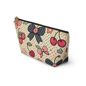 Vibrant Cherry Blossom Accessory Pouch - Cute Floral Makeup - Dipaliz - Cosmetic & Toiletry Bags
