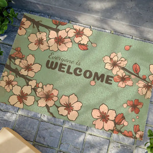 Cherry Blossom Coir Doormat - Durable Fiber Design - Dipaliz - 24’’ x 16’’ - Door Mats