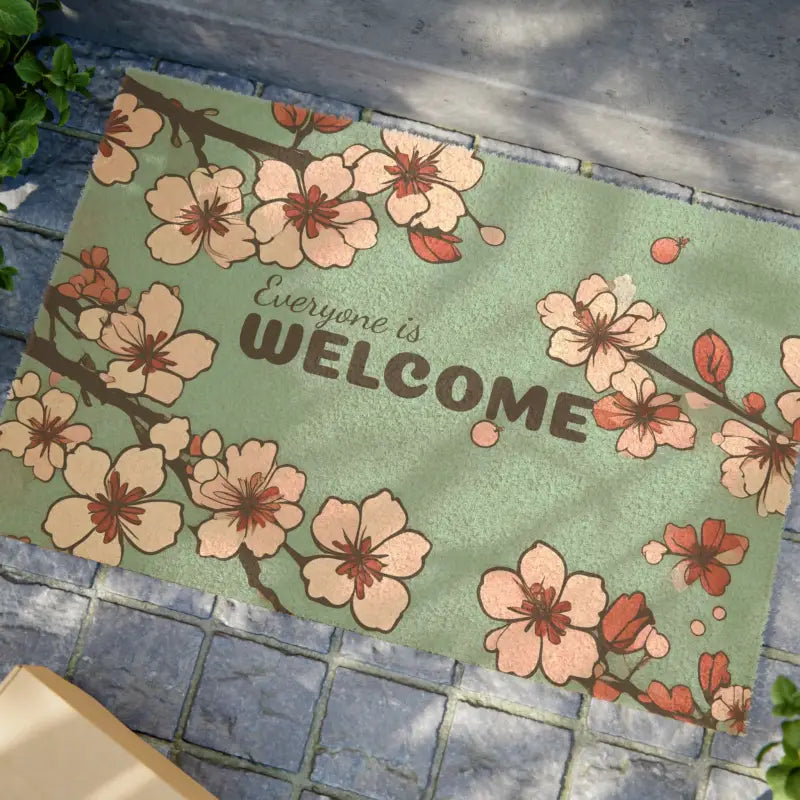 Elevate your Entryway with Cherry Blossoms Coir Doormat - 24’’ x 16’’ Home Decor