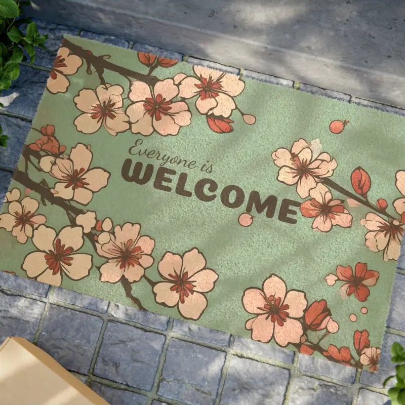 Cherry Blossom Coir Doormat: Entrance Elegance Unleashed! - Home Decor